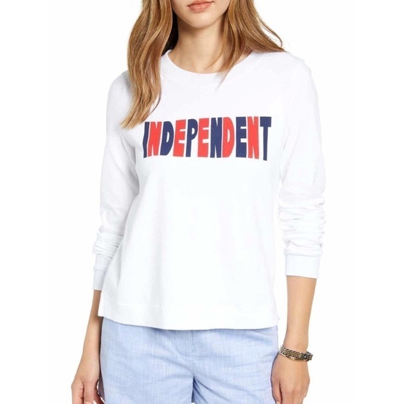 1901 Independent white graphic sweatshirt small NWT - Picture 1 of 6